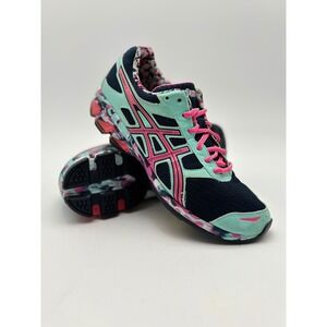 Asics Gel-Frantic 7 Womens Running Shoes Teal Navy Pink T3A6Q Size 8.5